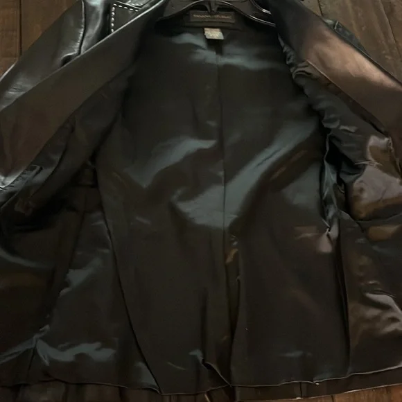 Banana Republic Leather Stitch Detail Moto Blazer/Jacket fit XS - Picture 12 of 17